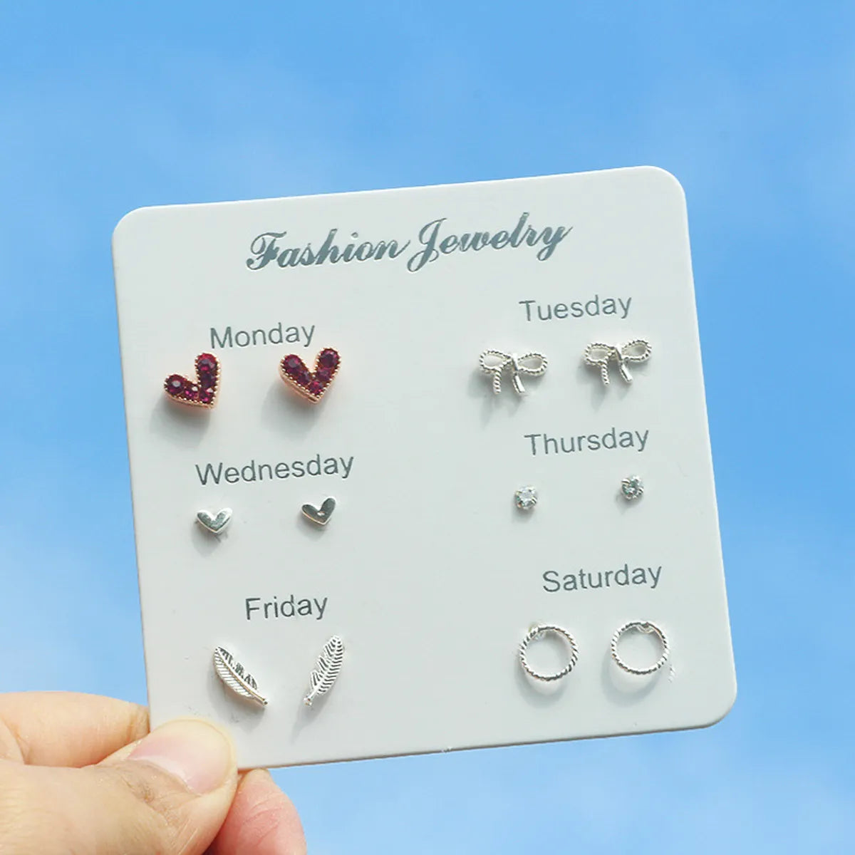 1 Set Modern Style Geometric Heart Shape Plating Alloy Ear Studs