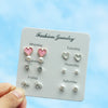 1 Set Modern Style Geometric Heart Shape Plating Alloy Ear Studs