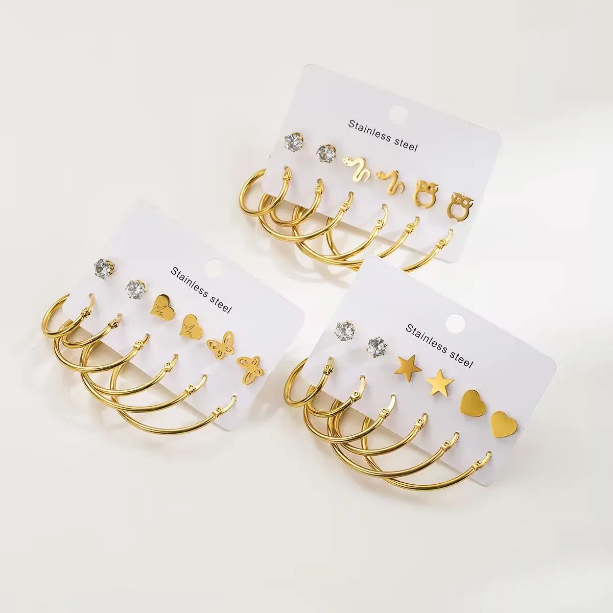 1 Set Modern Style Simple Style Solid Color Stainless Steel Earrings