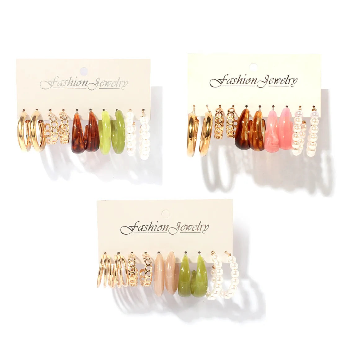 1 Set Modern Style Solid Color Arylic Imitation Pearl Alloy Earrings