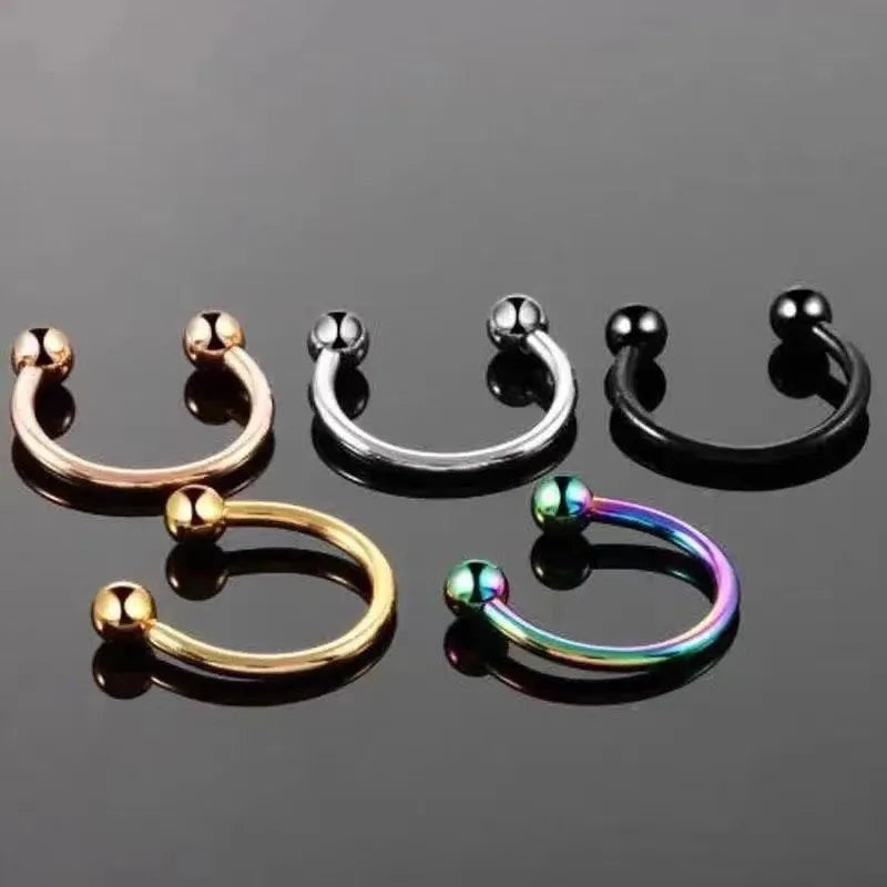 1 Set Nose Rings & Studs Modern Style Classic Style Cool Style C Shape 304 Stainless Steel Plating 14K Gold Plated Lip Ring Nose Ring