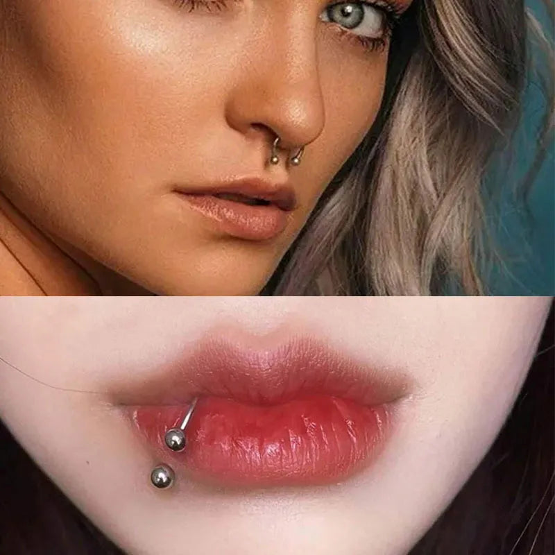 1 Set Nose Rings & Studs Modern Style Classic Style Cool Style C Shape 304 Stainless Steel Plating 14K Gold Plated Lip Ring Nose Ring