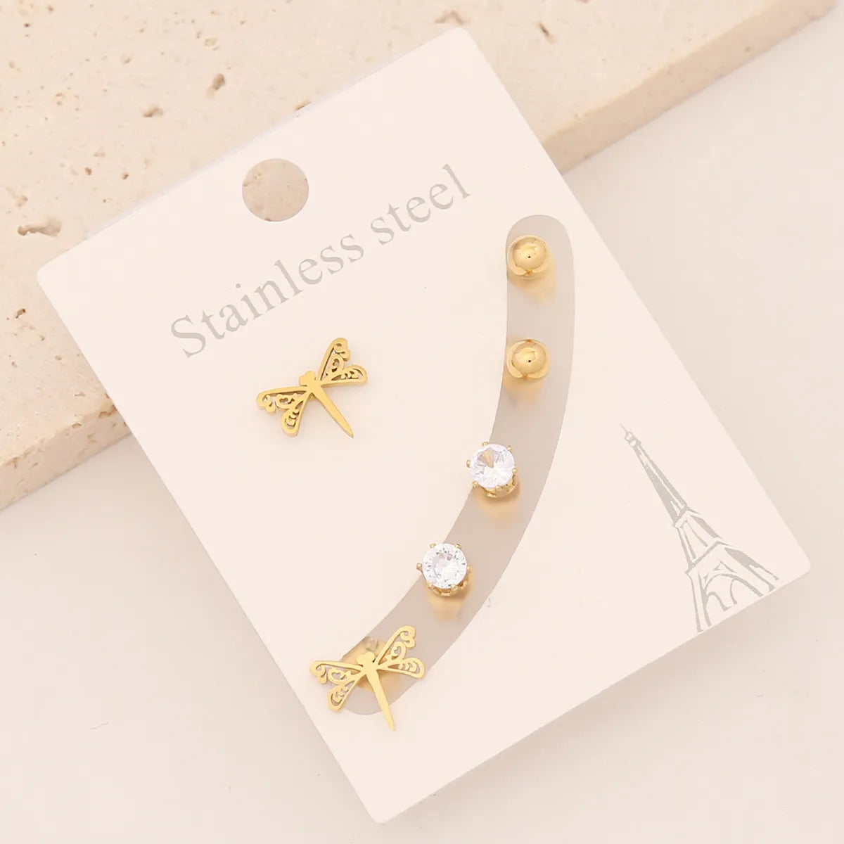 1 Set Preppy Style Simple Style Commute Star Patchwork Stainless Steel Ear Studs