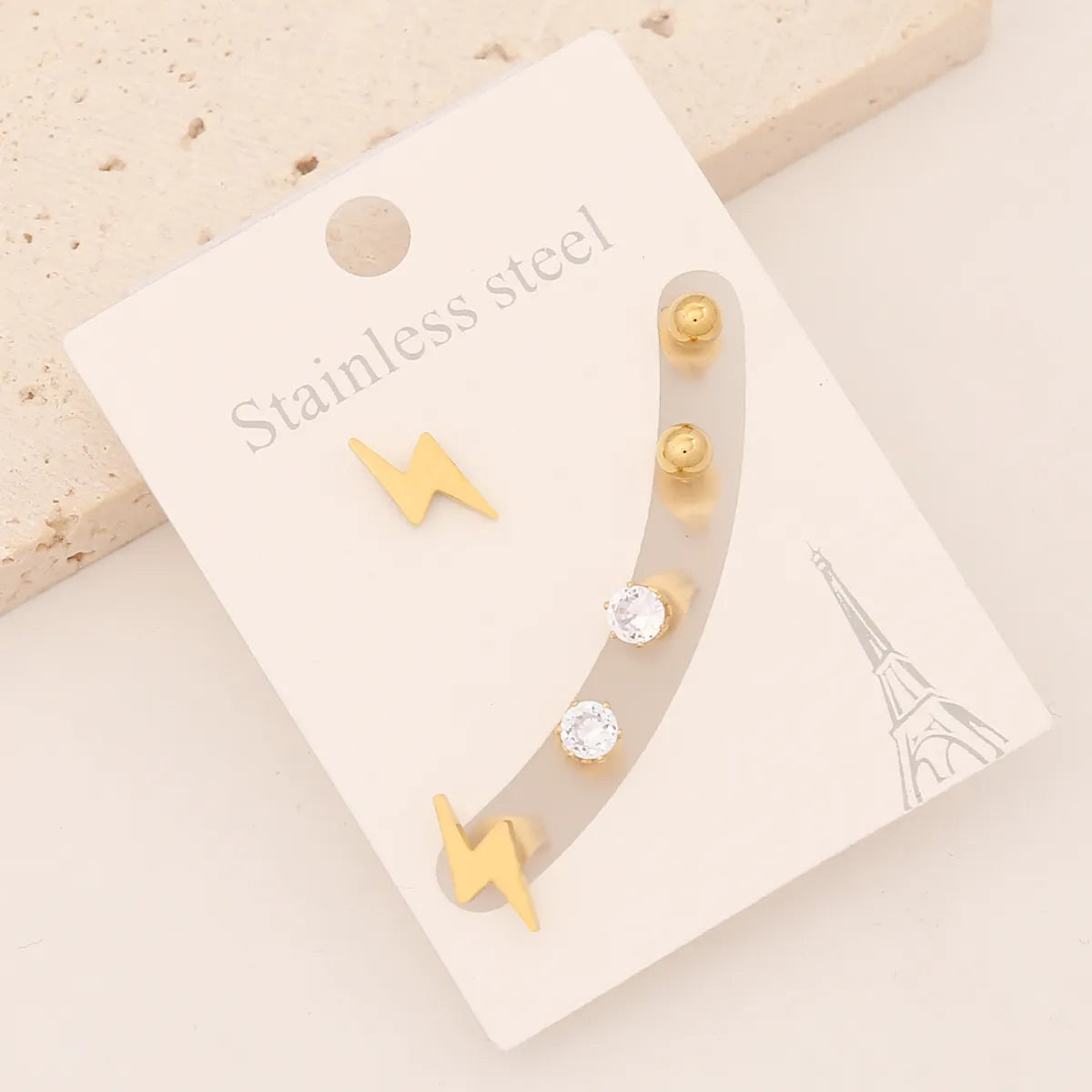 1 Set Preppy Style Simple Style Commute Star Patchwork Stainless Steel Ear Studs