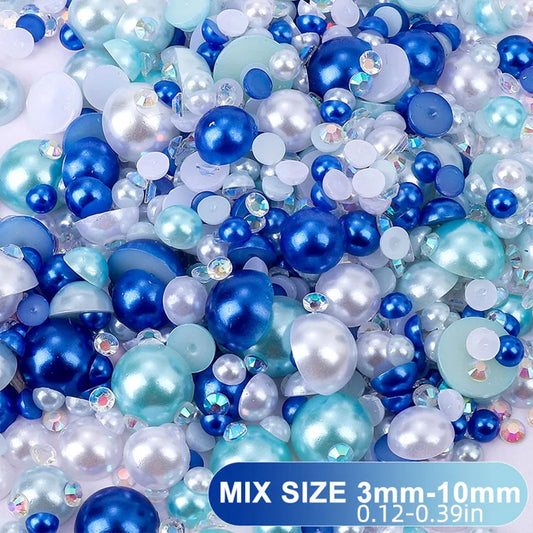 1 Set Resin Rhinestone Round Beads