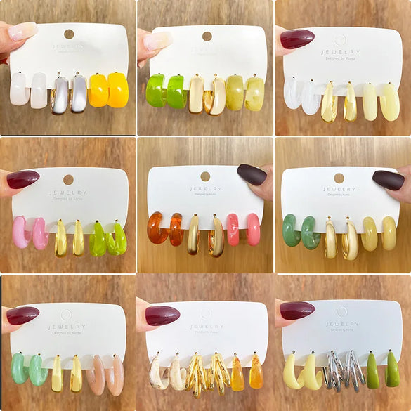 1 Set Retro C Shape Alloy Ear Studs