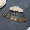 1 Set Retro Flower Alloy Turquoise Seed Bead Handmade Women'S Drop Earrings