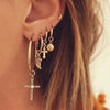1 Set Retro Simple Style Cross Inlay Alloy Rhinestones Drop Earrings