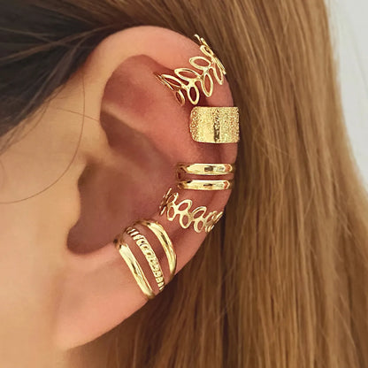 1 Set Retro Simple Style Geometric Plating Alloy Ear Cuffs