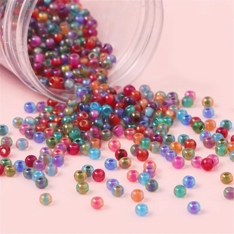 1 Set Diameter 4mm Hole 1~1.9mm Glass Ball Beads