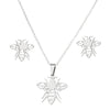 1 Set Simple Style Bee Butterfly Stainless Steel Plating Earrings Necklace