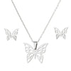 1 Set Simple Style Bee Butterfly Stainless Steel Plating Earrings Necklace