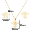 1 Set Simple Style Bee Butterfly Stainless Steel Plating Earrings Necklace