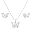 1 Set Simple Style Bee Butterfly Stainless Steel Plating Earrings Necklace