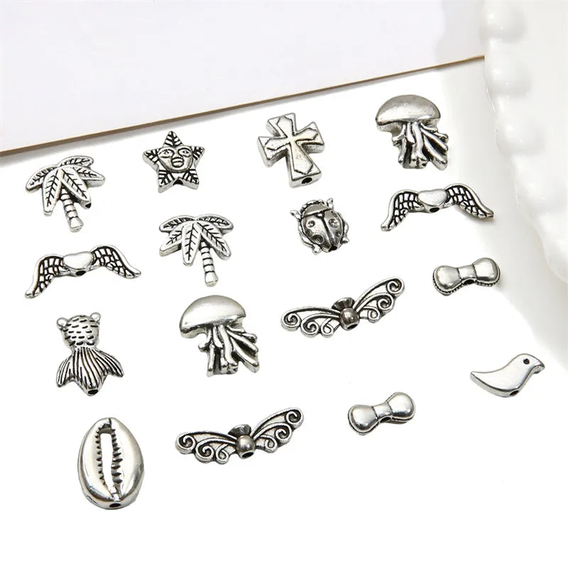 1 Set Alloy Bow Knot Shell Fish Beads