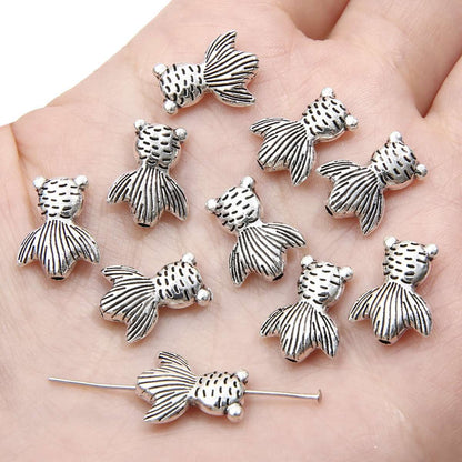 1 Set Alloy Bow Knot Shell Fish Beads