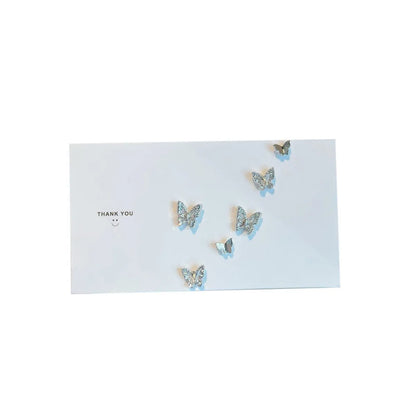 1 Set Simple Style Butterfly Alloy Inlay Zircon Women's Ear Studs