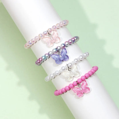 Simple Style Butterfly Plastic Beaded Kid's Bracelets