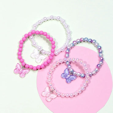 Simple Style Butterfly Plastic Beaded Kid's Bracelets