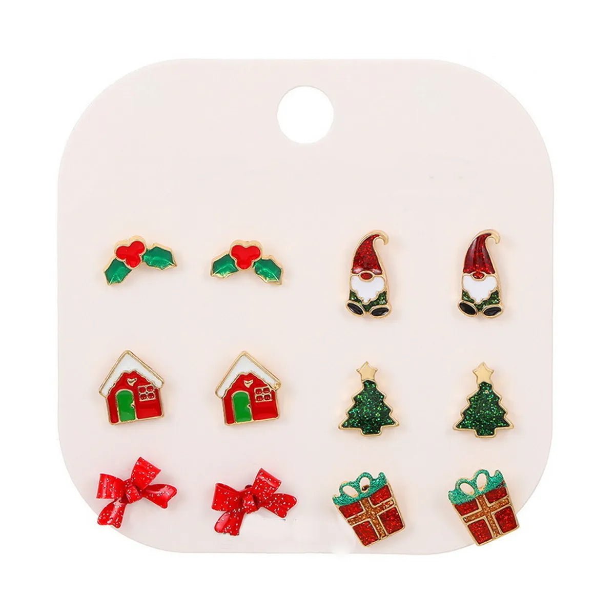 1 Set Simple Style Christmas Tree Santa Claus Christmas Socks Plating Alloy Drop Earrings Ear Studs