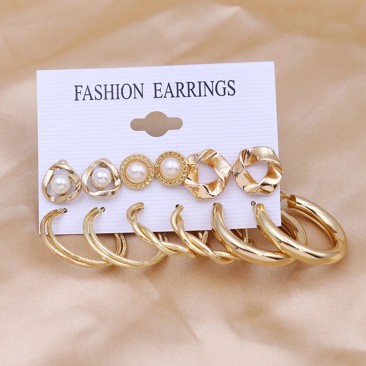 1 Set Simple Style Circle Heart Shape Butterfly Metal Plating Inlay Pearl Women'S Earrings