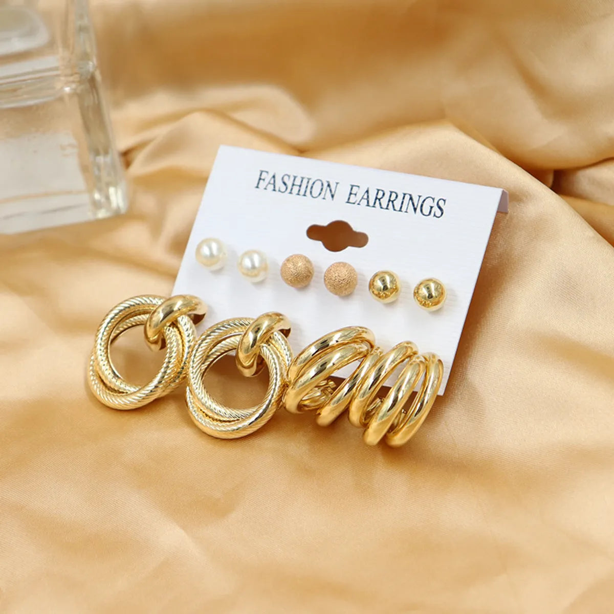 1 Set Simple Style Circle Heart Shape Butterfly Metal Plating Inlay Pearl Women'S Earrings