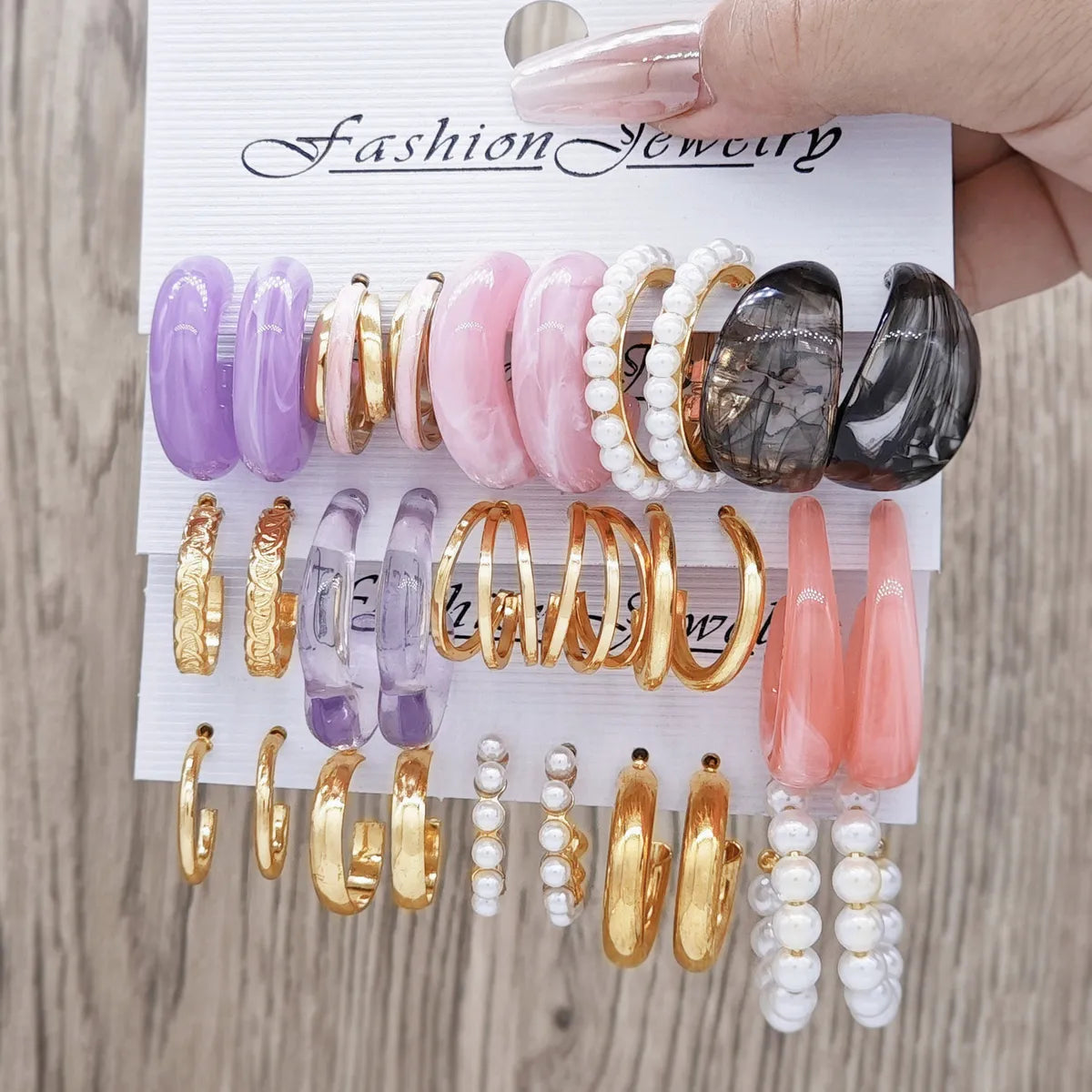 1 Set Simple Style Classic Style Color Block Alloy Earrings