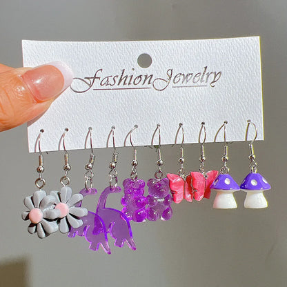 1 Set Simple Style Classic Style Color Block Tassel Epoxy Arylic Drop Earrings