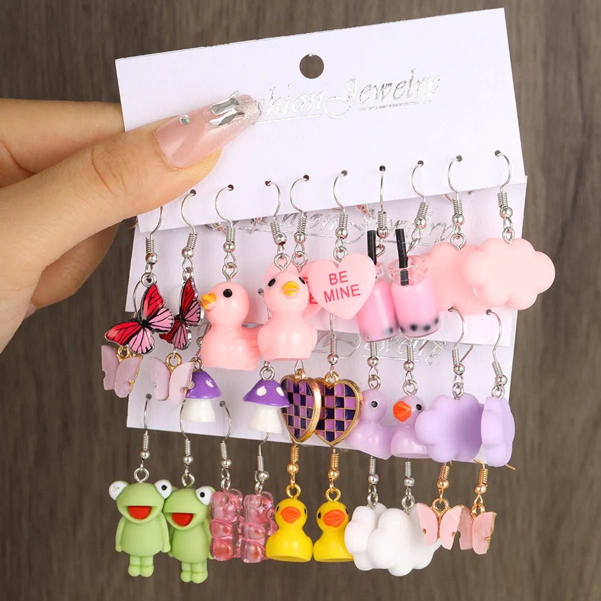 1 Set Simple Style Classic Style Color Block Tassel Epoxy Arylic Drop Earrings