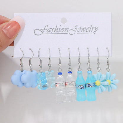 1 Set Simple Style Classic Style Color Block Tassel Epoxy Arylic Drop Earrings