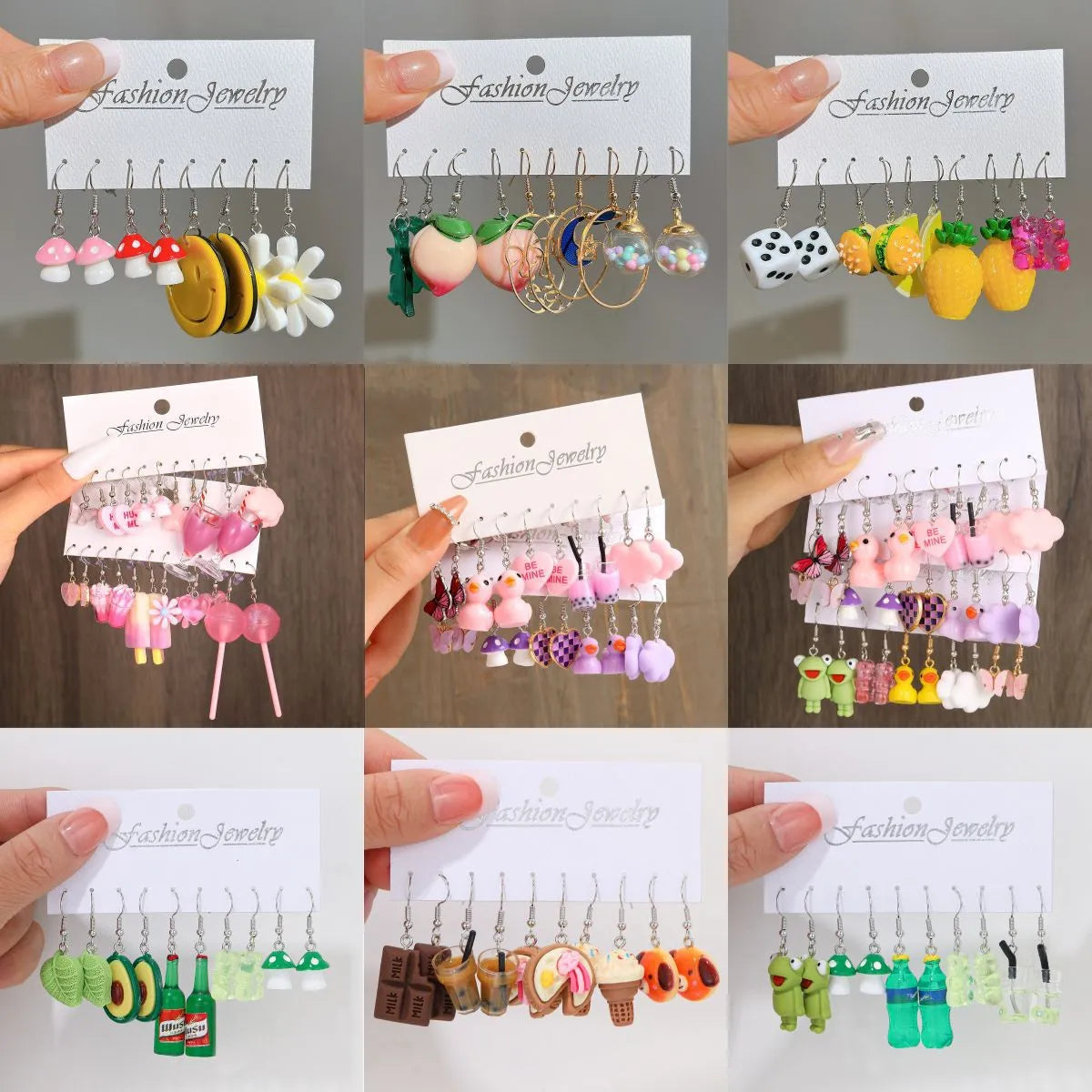 1 Set Simple Style Classic Style Color Block Tassel Epoxy Arylic Drop Earrings