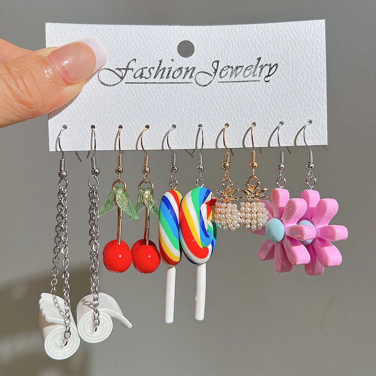 1 Set Simple Style Classic Style Color Block Tassel Epoxy Arylic Drop Earrings