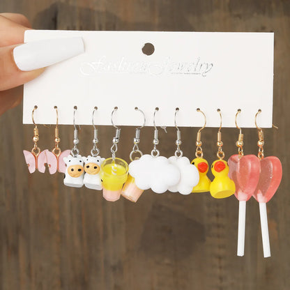 1 Set Simple Style Classic Style Color Block Tassel Epoxy Arylic Drop Earrings