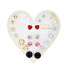 1 Set Simple Style Classic Style Heart Shape Inlay Alloy Rhinestones Ear Studs