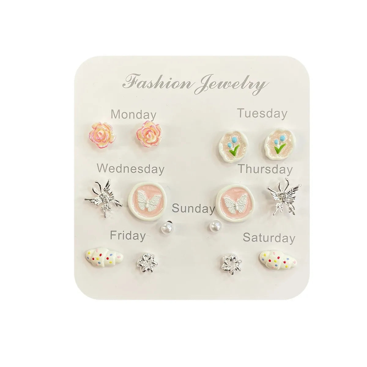 1 Set Simple Style Classic Style Leaf Insect Flower Enamel Resin Ear Studs