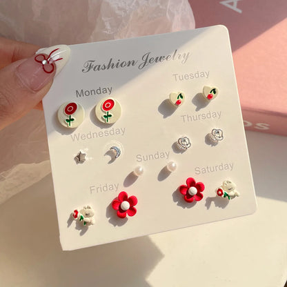 1 Set Simple Style Classic Style Leaf Insect Flower Enamel Resin Ear Studs