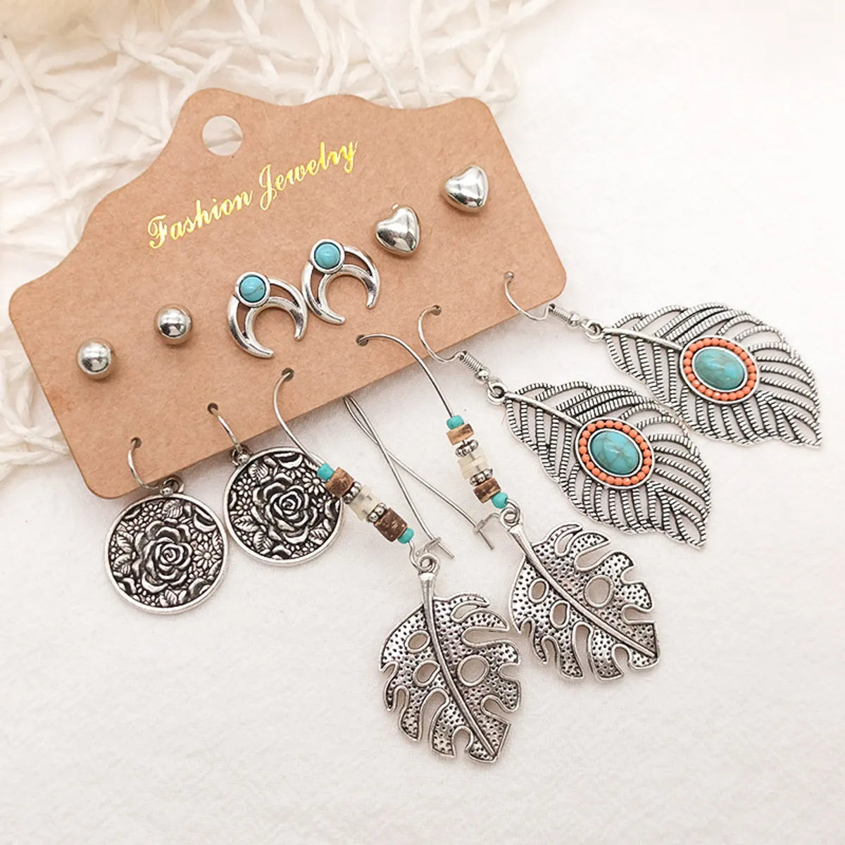 1 Set Simple Style Classic Style Leaf Plating Alloy Drop Earrings