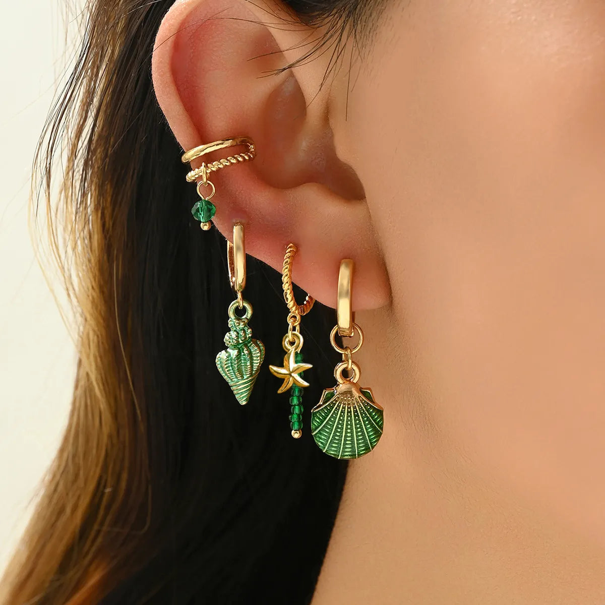 1 Set Simple Style Classic Style Shell Shell Drop Earrings