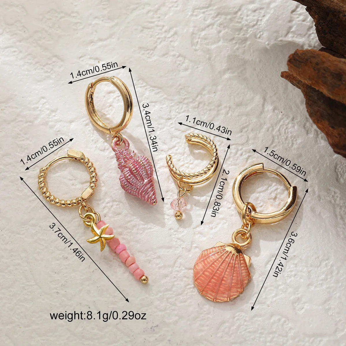 1 Set Simple Style Classic Style Shell Shell Drop Earrings