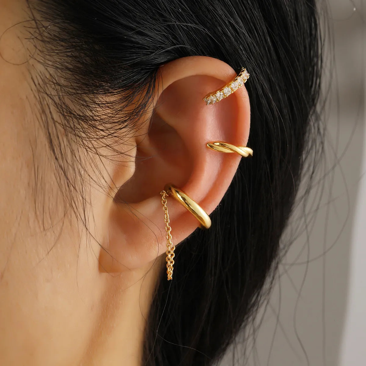 1 Set Simple Style Classic Style Solid Color Plating Alloy Gold Plated Earrings