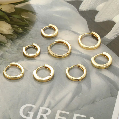 1 Set Simple Style Classic Style Solid Color Plating Copper Gold Plated Earrings