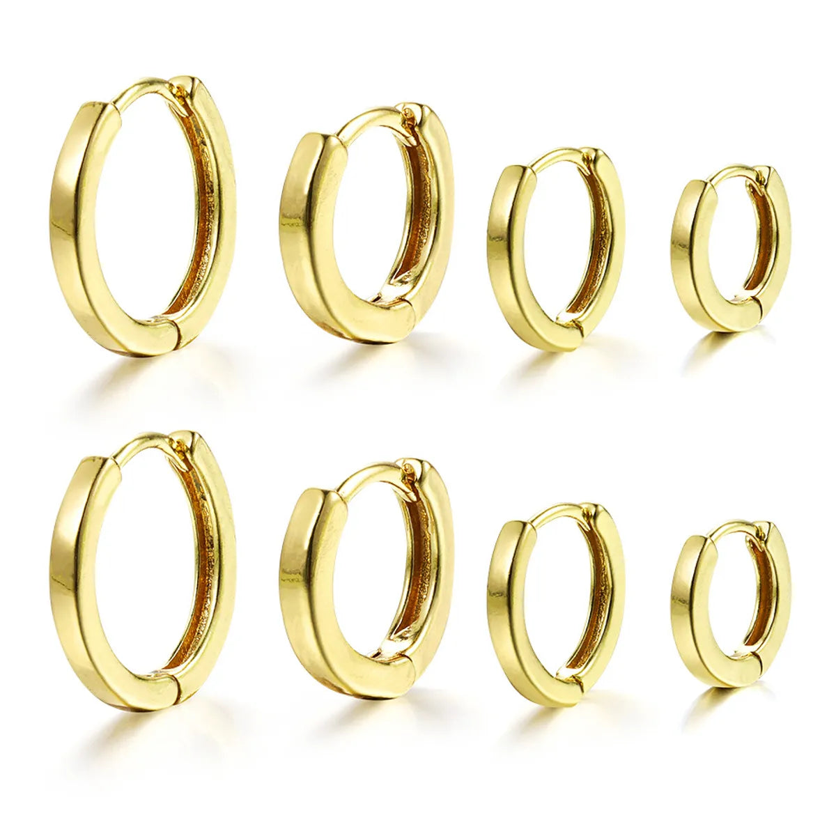 1 Set Simple Style Classic Style Solid Color Plating Copper Gold Plated Earrings