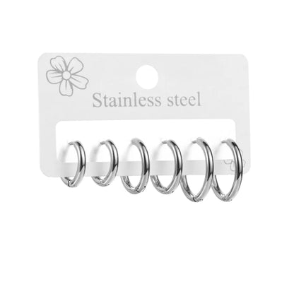 1 Set Simple Style Commute Solid Color 304 Stainless Steel Drop Earrings