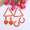 1 Set Simple Style Flower Spray Paint Arylic Drop Earrings