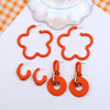 1 Set Simple Style Flower Spray Paint Arylic Drop Earrings