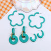 1 Set Simple Style Flower Spray Paint Arylic Drop Earrings