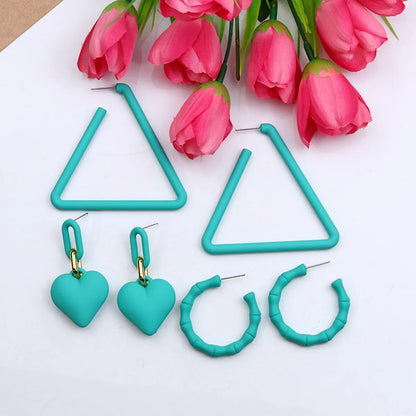 1 Set Simple Style Flower Spray Paint Arylic Drop Earrings