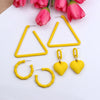 1 Set Simple Style Flower Spray Paint Arylic Drop Earrings