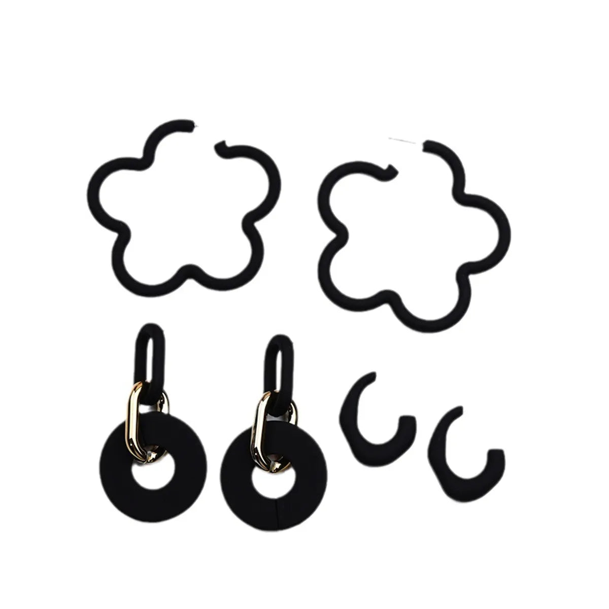 1 Set Simple Style Flower Spray Paint Arylic Drop Earrings