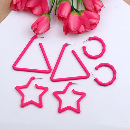 1 Set Simple Style Flower Spray Paint Arylic Drop Earrings